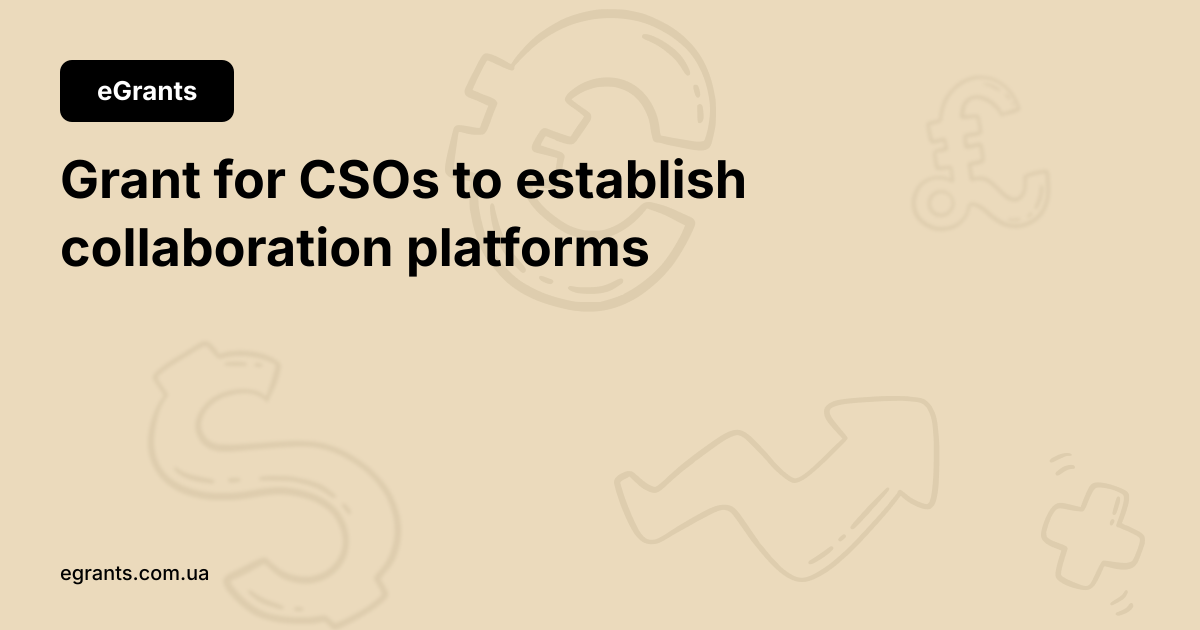Grant for CSOs to establish collaboration platforms